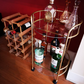 Stylish Gold Drinks Trolley Two Glass Shelves Eye Catching Gold With Castor