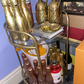 Stylish Gold Drinks Trolley Two Glass Shelves Eye Catching Gold With Castor
