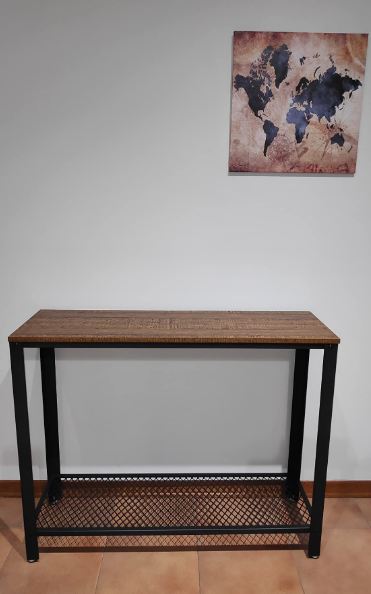 Console Table, Narrow Hallway Table with Metal Frame Storage Style Industrial, Rustic Brown