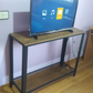 Console Table, Narrow Hallway Table with Metal Frame Storage Style Industrial, Rustic Brown