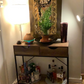 2 Drawer Console Table Black Metal Frame & Wooden Drawers and Shelf Furniture