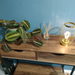 2 Drawer Console Table Black Metal Frame & Wooden Drawers and Shelf Furniture