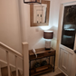 2 Drawer Console Table Black Metal Frame & Wooden Drawers and Shelf Furniture