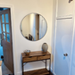 2 Drawer Console Table Black Metal Frame & Wooden Drawers and Shelf Furniture