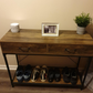 Console Table, 2 Drawers with Handles and Storage Shelf Side Table