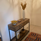 Console Table, 2 Drawers with Handles and Storage Shelf Side Table