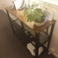 Industrial Console Table, Narrow Side Table, Rustic Brown Hallway Sofa Table with 2 Mesh Shelves