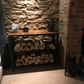Industrial Console Table, Narrow Side Table, Rustic Brown Hallway Sofa Table with 2 Mesh Shelves