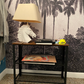 Industrial Console Table, Narrow Side Table, Rustic Brown Hallway Sofa Table with 2 Mesh Shelves