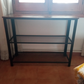 Industrial Console Table, Narrow Side Table, Rustic Brown Hallway Sofa Table with 2 Mesh Shelves