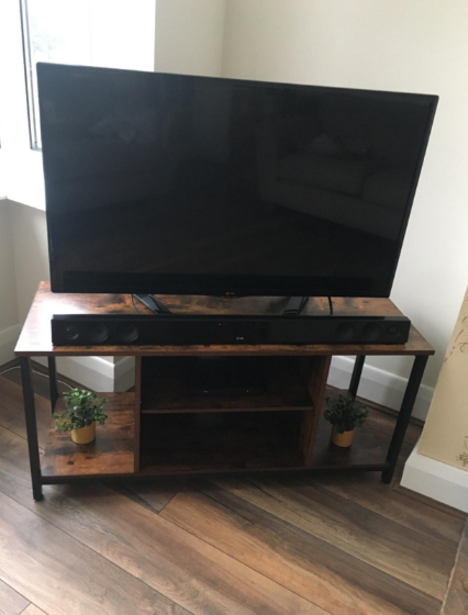 TV Stand for TV up to 50 Inches, TV Cabinet with Open Shelves, TV Console Rustic Brown