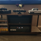 TV Stand for TV up to 50 Inches, TV Cabinet with Open Shelves, TV Console Rustic Brown