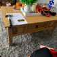Corona Coffee Table With Drawer, Made from Distressed Waxed Pine, Solid Wood