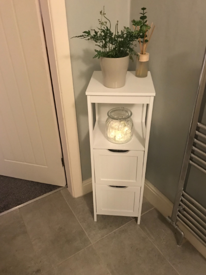 Bathroom Floor Cabinet with 2 Drawers, Modern Wooden Storage Unit, White