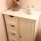 Bathroom Floor Storage Cabinet, Wooden Storage Unit with 4 Drawers, White