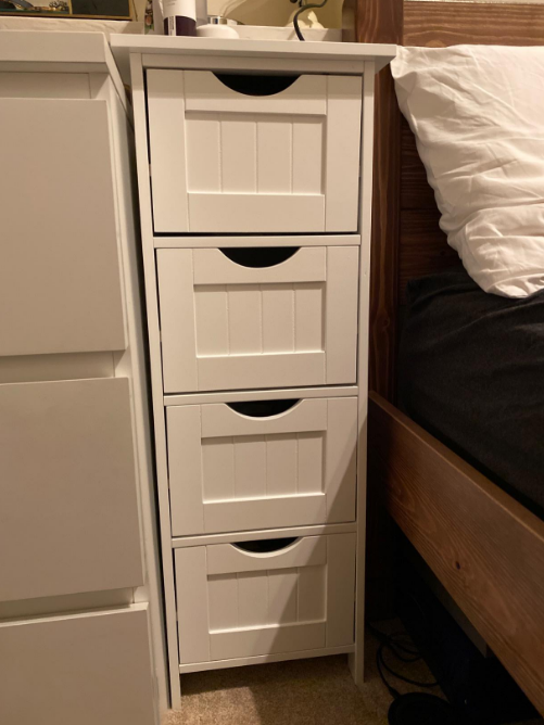 Bathroom Cabinet with 4 Drawers, White