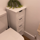 Bathroom Cabinet with 4 Drawers, White