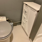 Bathroom Storage Cabinet w/ 4 Drawers 1 Door Adjustable Partition Wooden Modern Style White