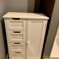 Bathroom Storage Cabinet w/ 4 Drawers 1 Door Adjustable Partition Wooden Modern Style White
