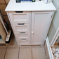 Bathroom Storage Cabinet w/ 4 Drawers 1 Door Adjustable Partition Wooden Modern Style White