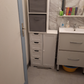 Bathroom Storage Cabinet w/ 4 Drawers 1 Door Adjustable Partition Wooden Modern Style White