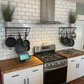 Pot Pan Rack Wall Mounted  for Kitchen Hanging with 10 Hooks, Stainless Steel, Matte Black