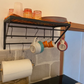 Pot Pan Rack Wall Mounted  for Kitchen Hanging with 10 Hooks, Stainless Steel, Matte Black