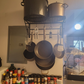 Pot Pan Rack Wall Mounted  for Kitchen Hanging with 10 Hooks, Stainless Steel, Matte Black