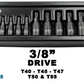 💥SALE💥US PRO INDUSTRIAL IMPACT TORX BIT SOCKET SET T6 - T70 1/4" 3/8" 1/2"dr TRX 3439