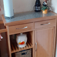 💥FREE SHIPPING💥 Wooden Kitchen Cart, Bamboo, 4 Wheels, Marble Tabletop, with Drawer, Natural