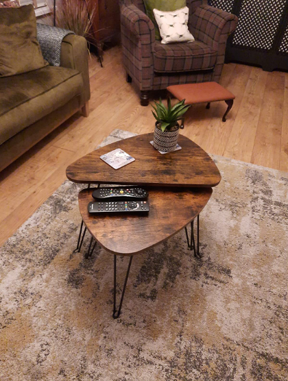 💥SALE💥 Set of 2 Side Tables, Nesting Tables, End Tables, for Living Room Rustic Brown