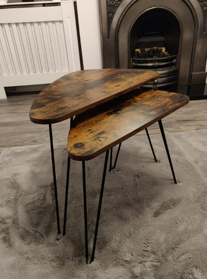 💥SALE💥 Set of 2 Side Tables, Nesting Tables, End Tables, for Living Room Rustic Brown