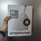 3 Pack simplehuman code R Custom Fit Bin Liner Bulk Pack, White Plastic ( 60 Liners)