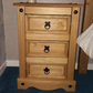 Corona 3 Drawer Bedside, End Table, Side Table - Brown