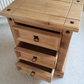 Corona 3 Drawer Bedside, End Table, Side Table - Brown