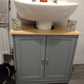💥SALE💥Grey Under Sink Pedestal Cabinet Cupboard Bathroom Storage Unit with 2 Doors