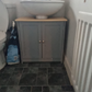 💥SALE💥Grey Under Sink Pedestal Cabinet Cupboard Bathroom Storage Unit with 2 Doors