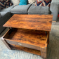 Lift Top Coffee Table, Wood Lifting Coffee Table Tea Table with Storage Shelf