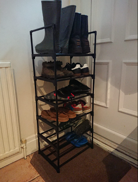 6 Tier Metal Stackable Shoe Storage Racks Organizer Hold up to 12 Pairs of Shoes