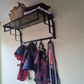 Rack Wall-Mounted with 5 Hook, Hanging Rail, Versatile for Entryway