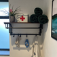 Rack Wall-Mounted with 5 Hook, Hanging Rail, Versatile for Entryway