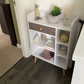 Sideboard Storage Bookcase Freestanding Drawer and 6 Shelves, White