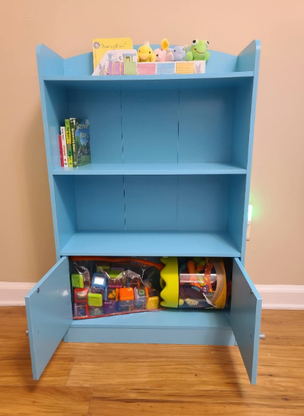 Bookcases, Storage with Cabinet, Wood, Pink/ Blue, one size