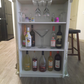 3-Tier Adjustable Shelf Bookcase, Pink/White/Black