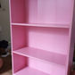 3-Tier Adjustable Shelf Bookcase, Pink/White/Black