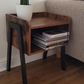 Stackable Side Table with Open Compartment, Nightstand, End Table, Rustic Brown