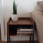 Stackable Side Table with Open Compartment, Nightstand, End Table, Rustic Brown