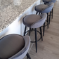 2 Set Bar Stools Dark Grey Velvet Seat Bar Chairs