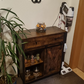 Storage Cabinet, Sideboard and TV Cabinet, Cabinet with 1 Drawer and Sliding Barn Door