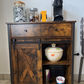 Storage Cabinet, Sideboard and TV Cabinet, Cabinet with 1 Drawer and Sliding Barn Door